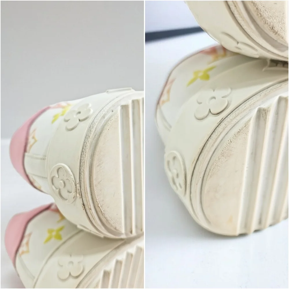 Louis Vuitton Time Out Sneaker Pastel Monogram White Pink Yellow Shoes